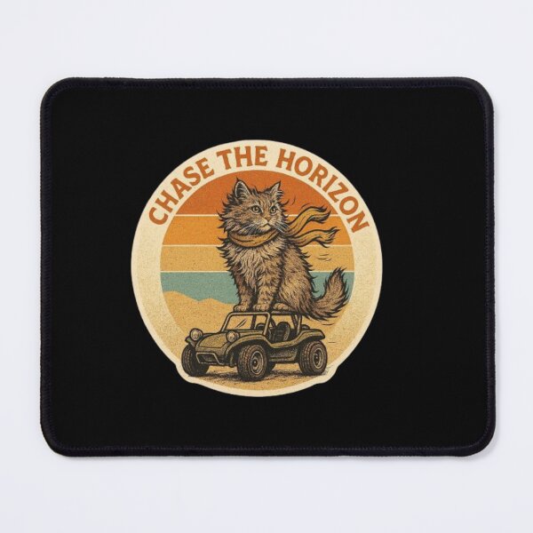 Item preview, Chase the Horizon – Adventure Cat Vintage Sunset Aesthetic | Retro Cat Lover Gift Design designed and sold by Typologystudios.