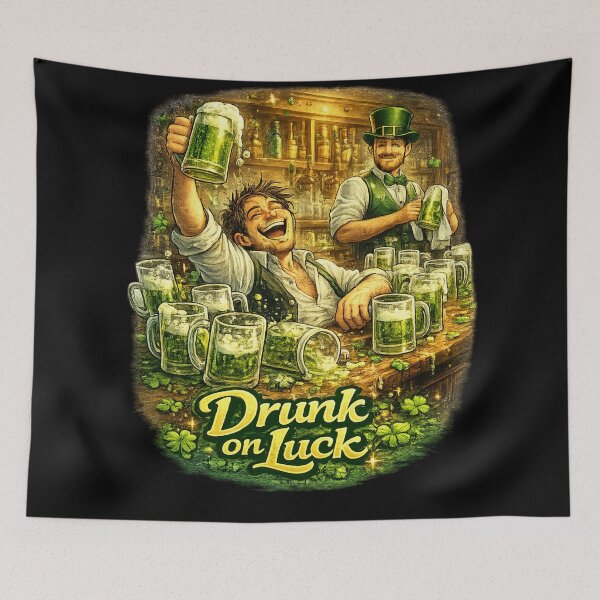 Item preview, Drunk on Luck – Funny St. Patrick’s Day Green Beer Bar Cartoon designed and sold by Timeless Junction.