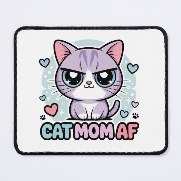 Item preview, Cat Mom AF – Funny Sarcastic Kawaii Cat Sticker designed and sold by Ashley critters.