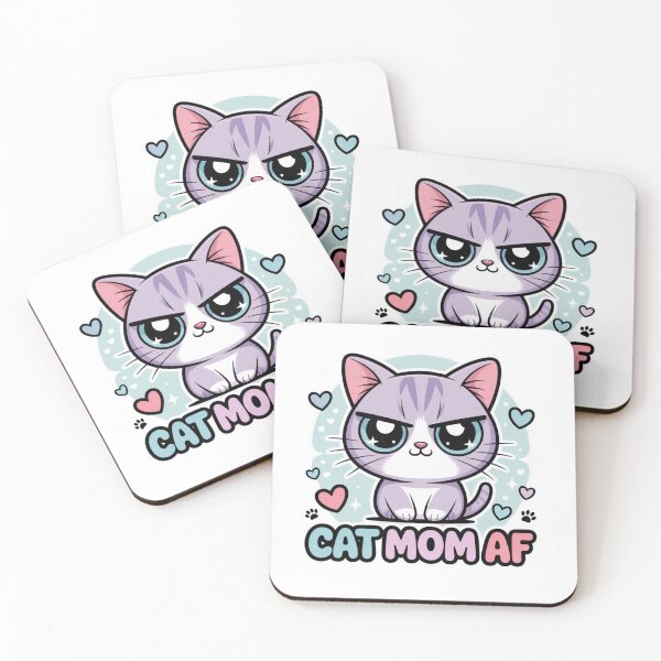 Item preview, Cat Mom AF – Funny Sarcastic Kawaii Cat Sticker designed and sold by Ashley critters.