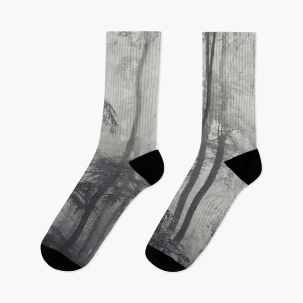 Item preview, Grey Zone - Moody Forest Shrouded in Fog designed and sold by Dyrk Wyst Redbubble Shop.