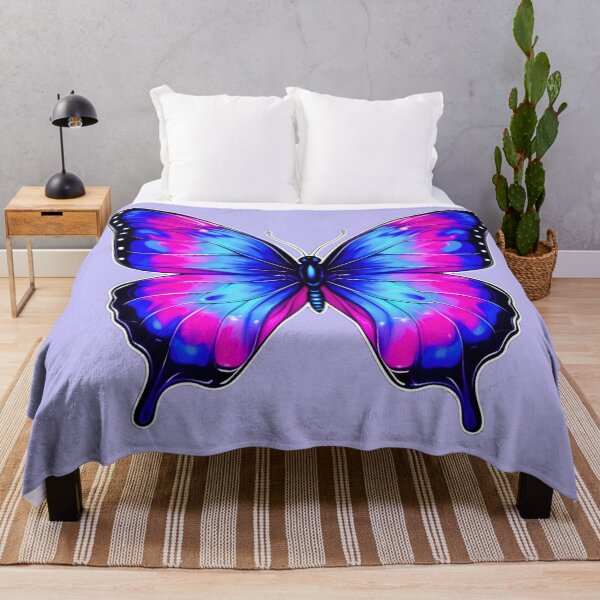 Item preview, “Neon Pink and Blue Butterfly Glow” designed and sold by Good Vibes .
