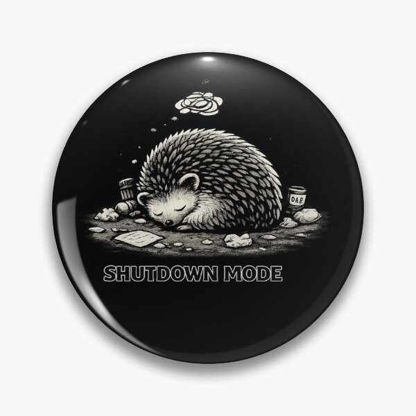Item preview, Shutdown Mode Hedgehog — Social Battery Empty designed and sold by VibeOffline Studio.