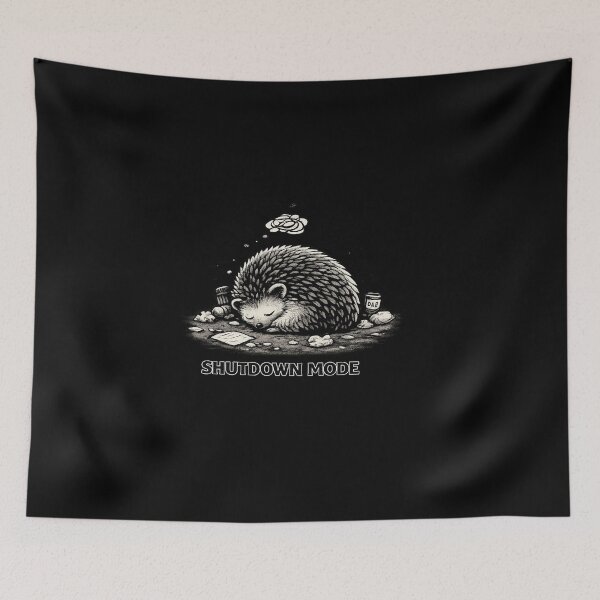 Item preview, Shutdown Mode Hedgehog — Social Battery Empty designed and sold by VibeOffline Studio.