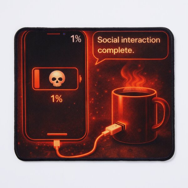 Item preview, 1% Social Battery – Introvert Energy Crisis Neon Meme designed and sold by Artist Bishhnu Banerji.