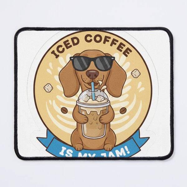 Item preview, Funny Dachshund Drinking Iced Coffee – Cute Dog Lover Humor Design designed and sold by lkstore.