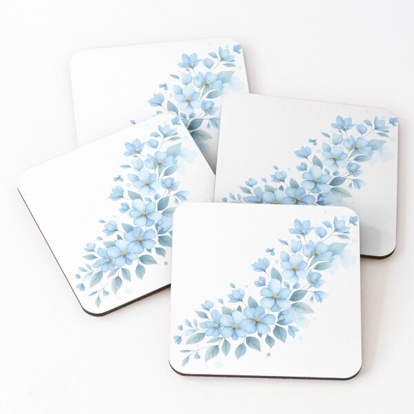 Item preview, Blue Watercolor Bloom Cascade – Soft Sky Floral Seamless Pattern: Type 1 designed and sold by Artist Bishhnu Banerji.