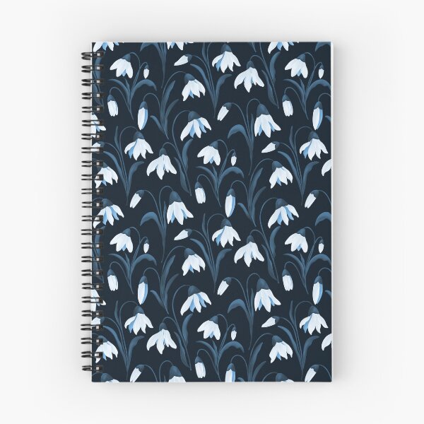 Item preview, Blooming Snowdrops Delicate Vintage Florals Midnight Blue  designed and sold by thecolorbirdie.