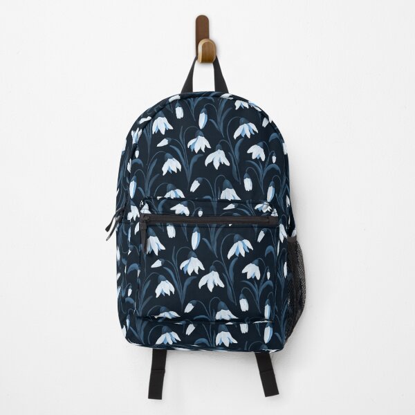 Item preview, Blooming Snowdrops Delicate Vintage Florals Midnight Blue  designed and sold by thecolorbirdie.