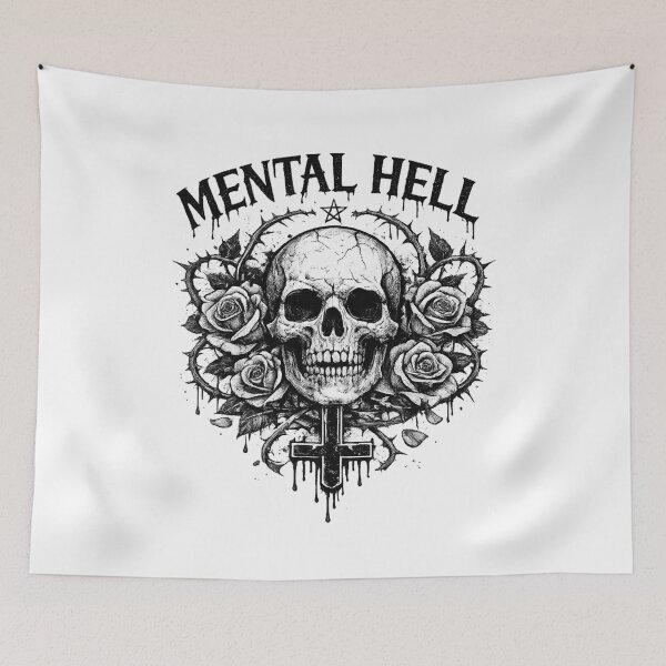 Item preview, Mental Hell Gothic Skull and Roses designed and sold by UNK-Fatigues.