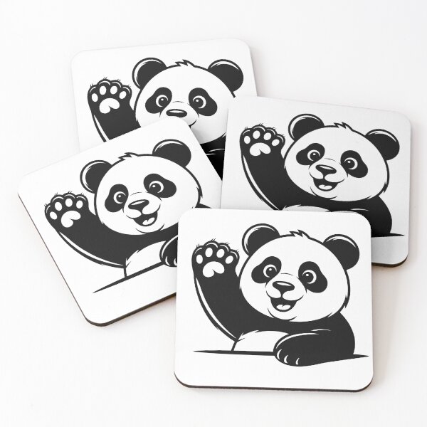 Item preview, Cute Waving Panda Silhouette – Minimal Black Panda Cartoon Design designed and sold by Graphic Botique.