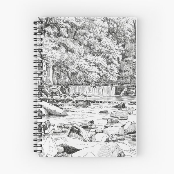 Item preview, Richmond Falls Yorkshire: Detailed Ink Sketch designed and sold by VistaPainterArt.