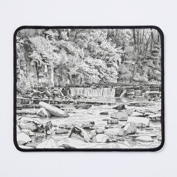 Item preview, Richmond Falls Yorkshire: Detailed Ink Sketch designed and sold by VistaPainterArt.