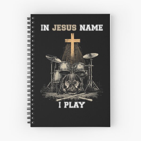 Item preview, In Jesus Name I Play Drums Christian Worship Drummer Shirt designed and sold by ChrisPrints.