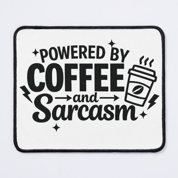 Item preview, Powered by Coffee & Sarcasm designed and sold by MarselArt.