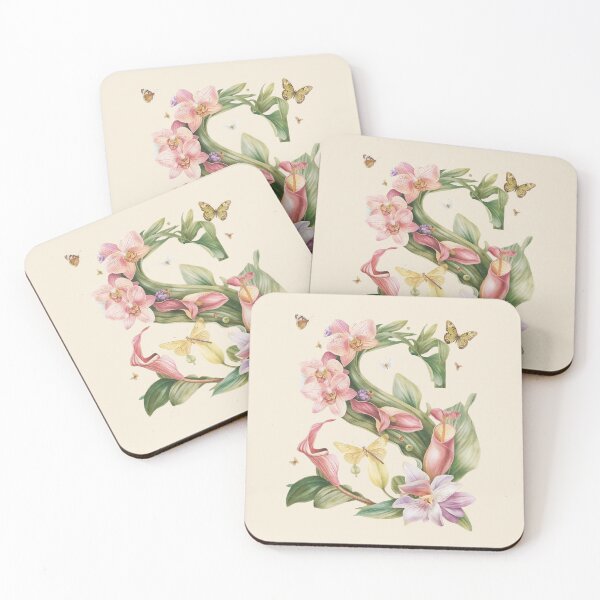 Item preview, Elegant Botanical Letter S Monogram – Floral Orchid & Butterfly Illustration | Nature-Inspired Aesthetic Decor designed and sold by AmenAlways.
