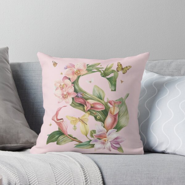 Item preview, Elegant Botanical Letter S Monogram – Floral Orchid & Butterfly Illustration | Nature-Inspired Aesthetic Decor designed and sold by AmenAlways.