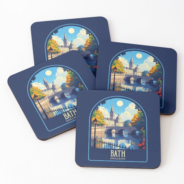 Item preview, Bath Vintage Travel Illustration designed and sold by HomeLivingCo.