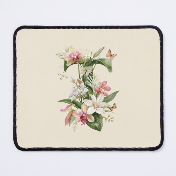 Item preview, Elegant Botanical Letter T Monogram – Floral Orchid & Butterfly Illustration | Nature-Inspired Aesthetic Decor designed and sold by AmenAlways.