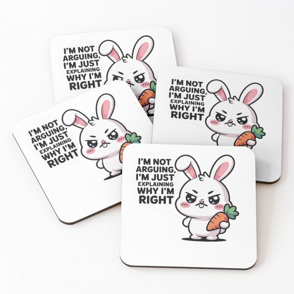 Item preview, I'm Not Arguing I'm Just Explaining – Funny Angry Bunny Kawaii Sticker designed and sold by Ashley critters.