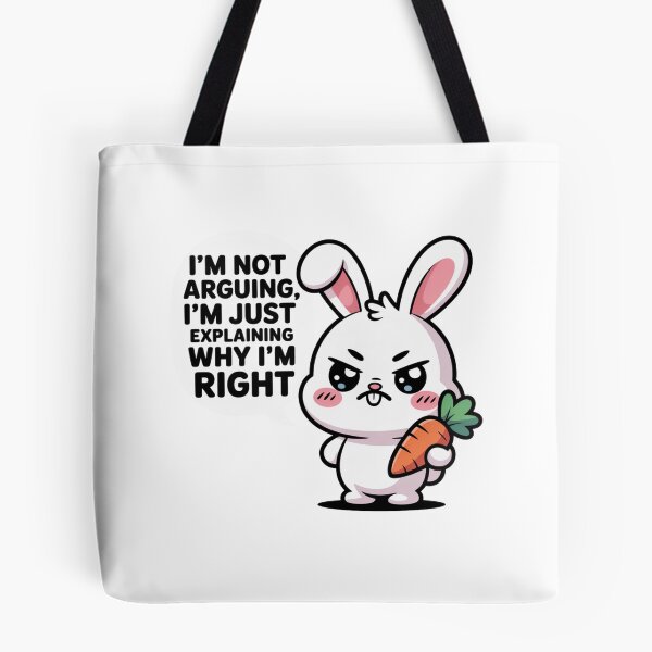 Item preview, I'm Not Arguing I'm Just Explaining – Funny Angry Bunny Kawaii Sticker designed and sold by Ashley critters.