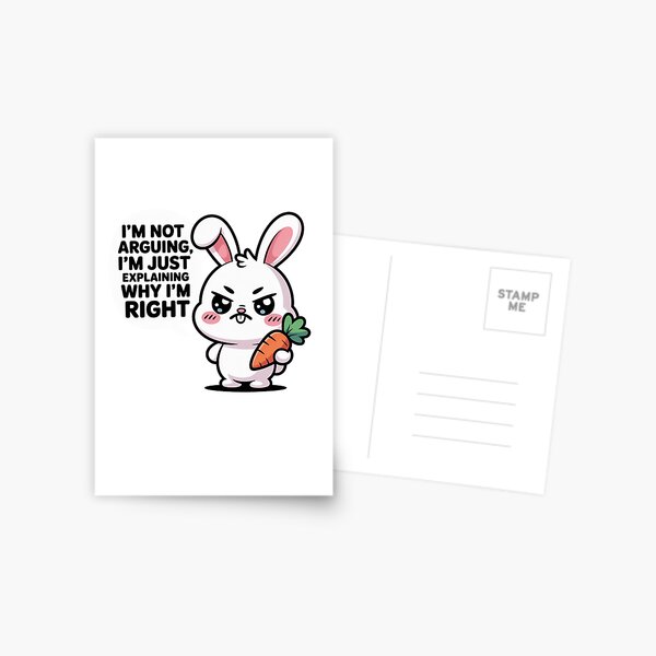 Item preview, I'm Not Arguing I'm Just Explaining – Funny Angry Bunny Kawaii Sticker designed and sold by Ashley critters.