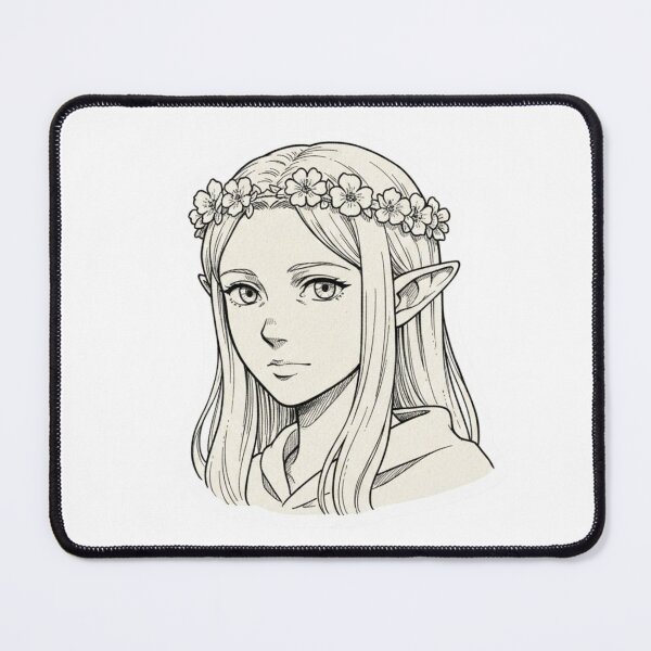 Item preview, Elven Mage Flower Crown - Hand Drawn Ink Sketch Art designed and sold by ahabboud.