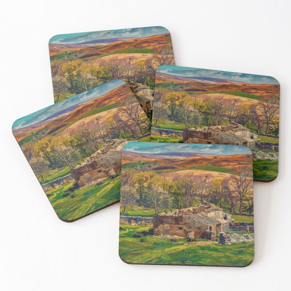 Item preview, Yorkshire Dales Stone Barn: Impasto Landscape Painting designed and sold by VistaPainterArt.