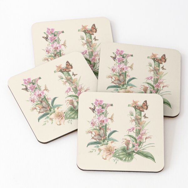 Item preview, Elegant Botanical Letter U Monogram – Floral Orchid & Butterfly Illustration | Nature-Inspired Aesthetic Decor designed and sold by AmenAlways.
