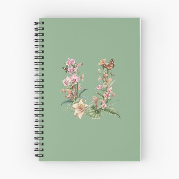 Item preview, Elegant Botanical Letter U Monogram – Floral Orchid & Butterfly Illustration | Nature-Inspired Aesthetic Decor designed and sold by AmenAlways.