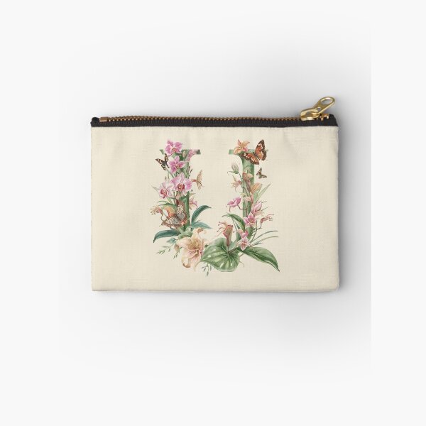 Item preview, Elegant Botanical Letter U Monogram – Floral Orchid & Butterfly Illustration | Nature-Inspired Aesthetic Decor designed and sold by AmenAlways.