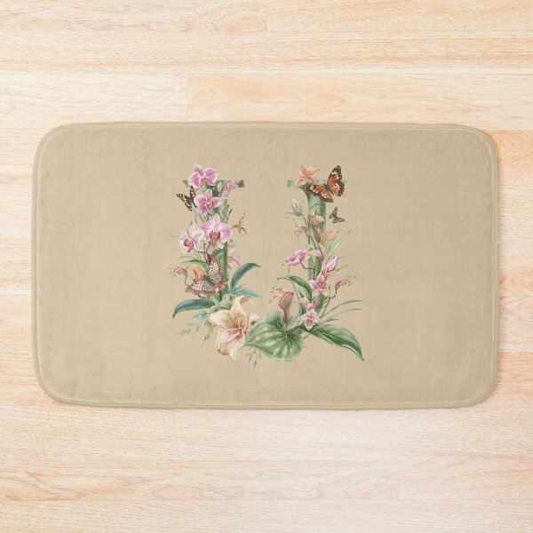 Item preview, Elegant Botanical Letter U Monogram – Floral Orchid & Butterfly Illustration | Nature-Inspired Aesthetic Decor designed and sold by AmenAlways.