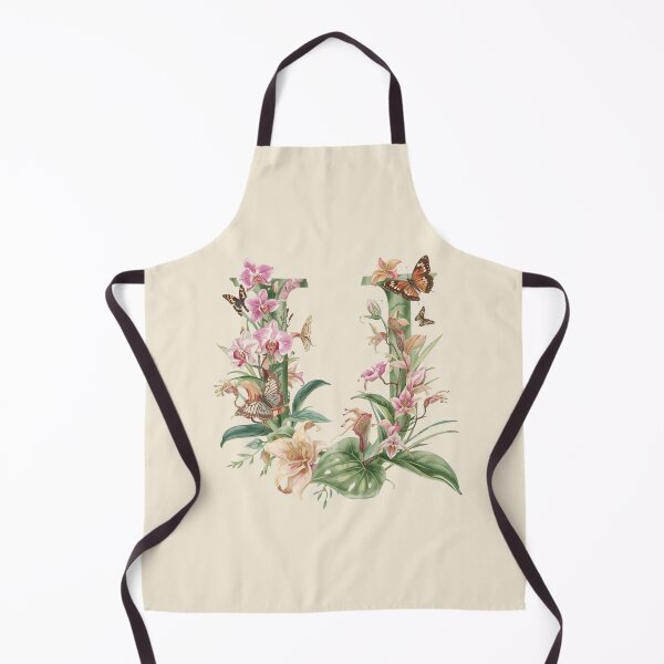 Item preview, Elegant Botanical Letter U Monogram – Floral Orchid & Butterfly Illustration | Nature-Inspired Aesthetic Decor designed and sold by AmenAlways.