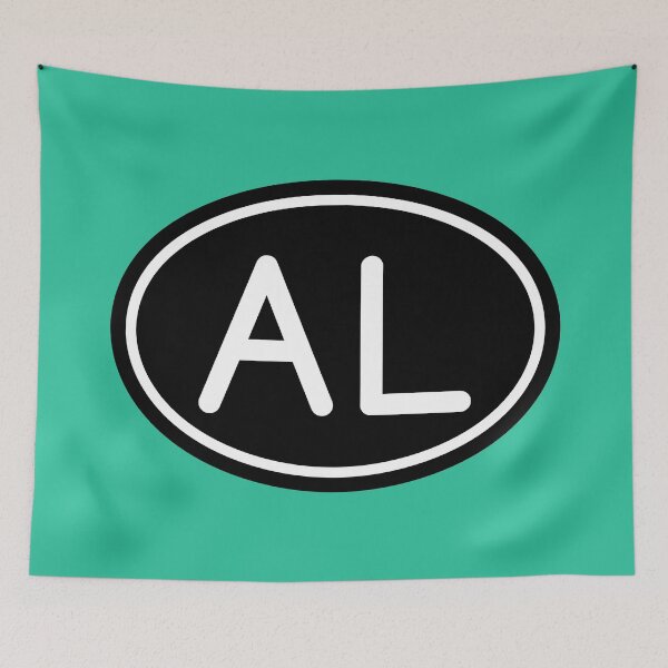 Item preview, AL Initials Monogram Oval White Letters designed and sold by Jeallan Designs.