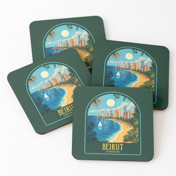 Item preview, Beirut Vintage Travel Illustration designed and sold by HomeLivingCo.