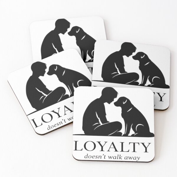 Item preview, Loyalty Doesn’t Walk Away – Emotional Dog & Human Silhouette Design designed and sold by bazstees54.