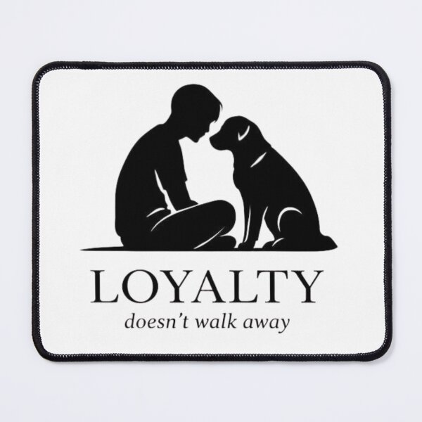 Item preview, Loyalty Doesn’t Walk Away – Emotional Dog & Human Silhouette Design designed and sold by bazstees54.