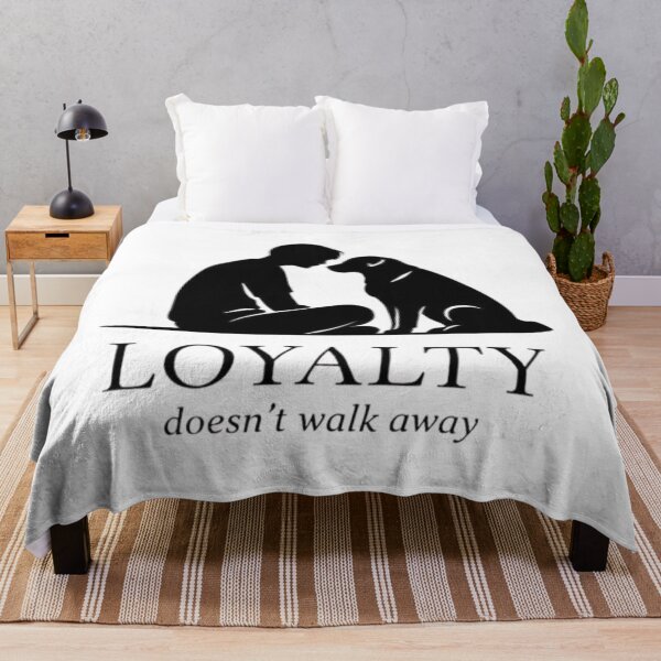 Item preview, Loyalty Doesn’t Walk Away – Emotional Dog & Human Silhouette Design designed and sold by bazstees54.