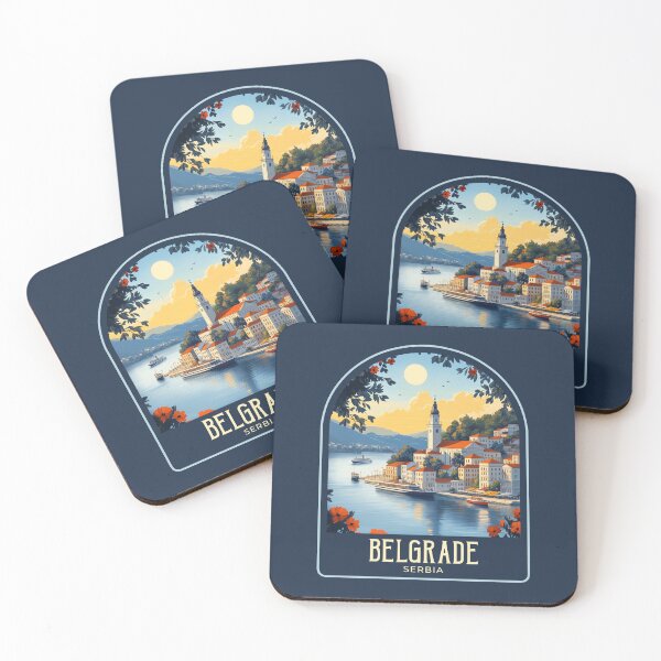 Item preview, Belgrade Vintage Travel Illustration designed and sold by HomeLivingCo.