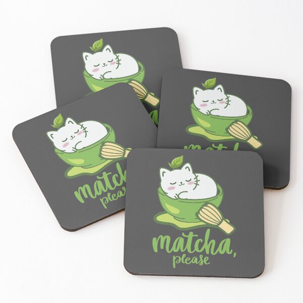 Item preview, Matcha Please Cute Cat Illustration designed and sold by TheBeeKindSpace.