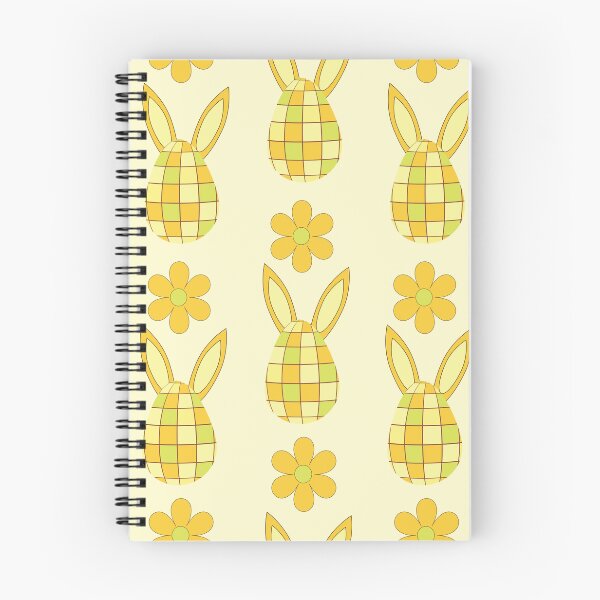 Item preview, Disco Easter Eggs and bunny ears Pattern with retro flowers in orange and yellow  designed and sold by Yasminepatterns .