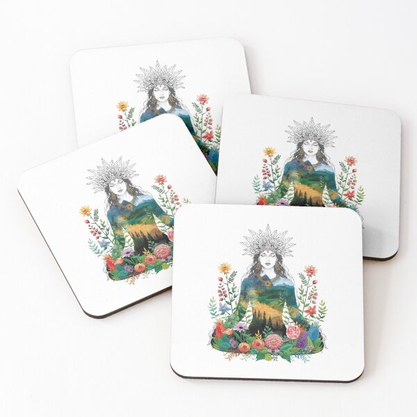 Item preview, Beautiful Nature Goddess with Flowers and Plants designed and sold by Soulstar Designs.