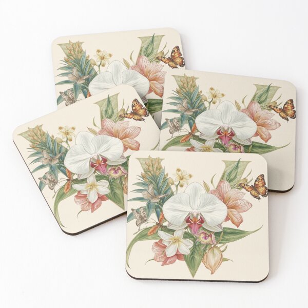 Item preview, Elegant Botanical Letter V Monogram – Floral Orchid & Butterfly Illustration | Nature-Inspired Aesthetic Decor designed and sold by AmenAlways.