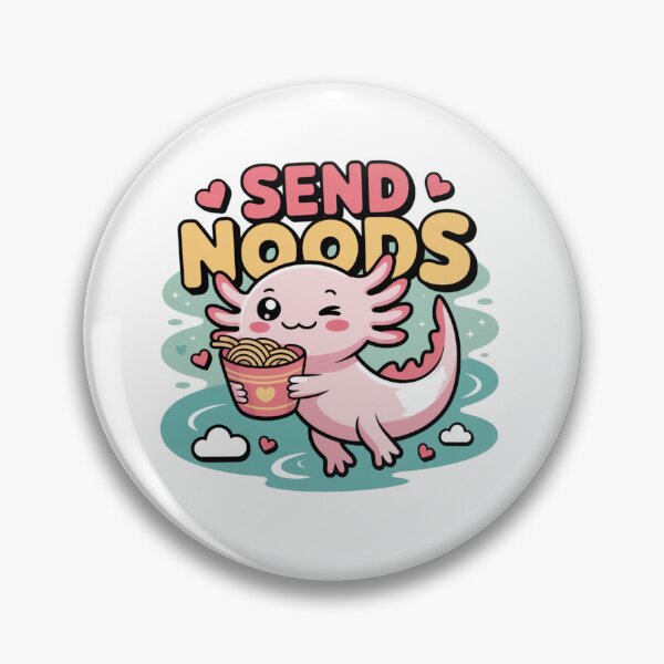 Item preview, Send Noods – Funny Cute Axolotl Ramen Kawaii Sticker designed and sold by Ashley critters.