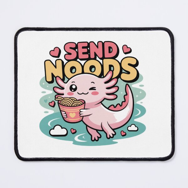 Item preview, Send Noods – Funny Cute Axolotl Ramen Kawaii Sticker designed and sold by Ashley critters.