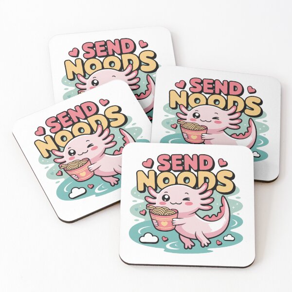 Item preview, Send Noods – Funny Cute Axolotl Ramen Kawaii Sticker designed and sold by Ashley critters.