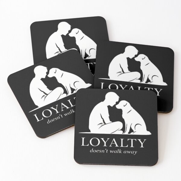 Item preview, Loyalty Doesn’t Walk Away – Emotional Dog & Human Silhouette Design designed and sold by bazstees54.