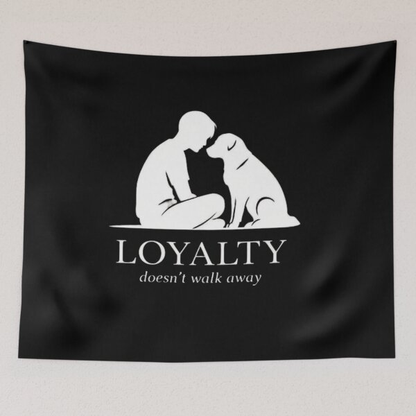 Item preview, Loyalty Doesn’t Walk Away – Emotional Dog & Human Silhouette Design designed and sold by bazstees54.