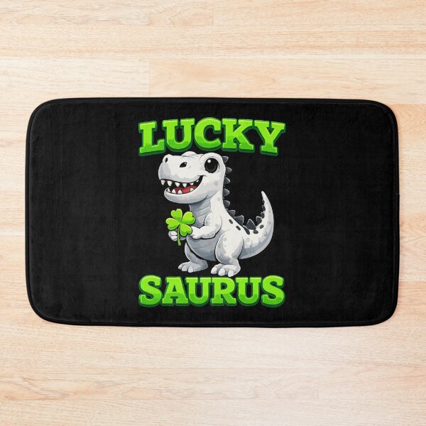 Item preview, Lucky Saurus Dinosaur with Shamrock – Cute Four Leaf Clover St. Patrick’s Day Design designed and sold by BrainBubbleArt.