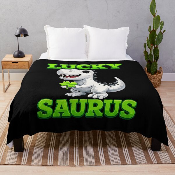 Item preview, Lucky Saurus Dinosaur with Shamrock – Cute Four Leaf Clover St. Patrick’s Day Design designed and sold by BrainBubbleArt.